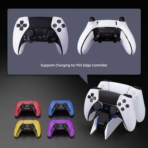afbptek PS5 Controller Charging Station Dock, Dual Charging for Dualsense, playstation 5 Wireless Accessories with Blue LED ON/Off Automatically