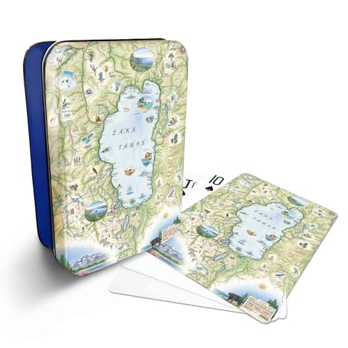 Xplorer Maps Lake Tahoe Map Standard 52-Deck Playing Cards - Official Vegas Poker Size - color: Lake Tahoe