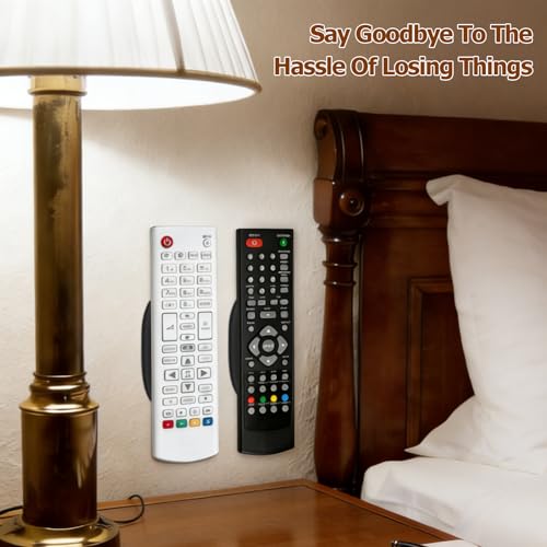Ninsula 4 Pack Magnetic Remote Control Holder Wall Mount, No Drill Self-Adhesive Organizer TV Remote Holder, Black Organizer Storage Wall Holder for Tv, Fan, Air Conditioner, Bed