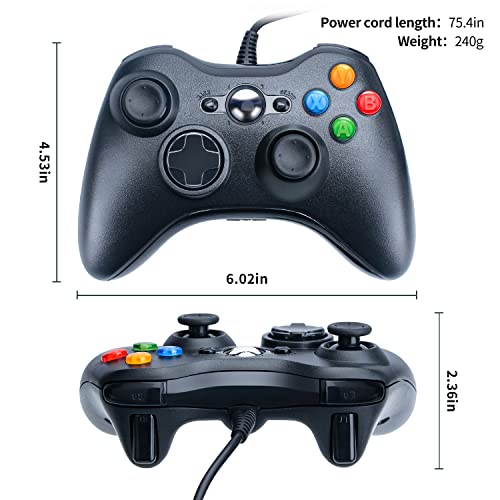 OSTENT Wired USB Controller Gamepad Joystick for Microsoft Xbox 360 Console Windows PC Laptop Computer Video Game Color Black - color: Black