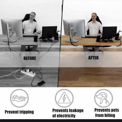 Cable Management Net, Under Desk Cable Net Desk Cable Tidy Cable Tray Flexible Under Desk Cable Management Tray Wire Management for Desk, 50x25cm