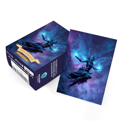 Katomula 100 MTG Card Sleeves with 100 Inner Sleeve, Textured Back Art Sleeves, Fit Standard Size Cards-Fairy Warlock