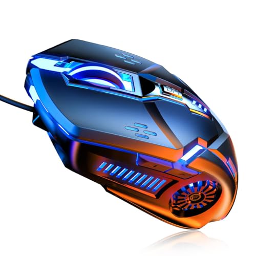 CHONCHOW Gaming Mouse Wired,6 Buttons, 4 Adjustable DPI Up to 3200 DPI, 7 Color LED Light, Wired Mouse Used for Games and Office, Mouse for Computer/Laptop/Tablets(Grey) - color: Gray