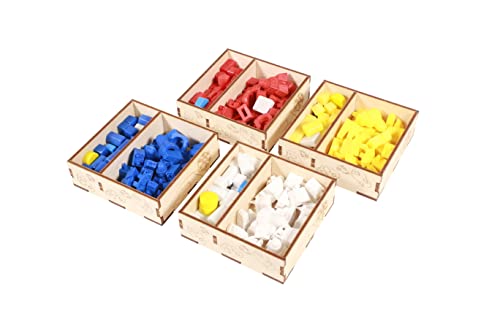 The Broken Token Game Organizer Compatible with Gaia Project - Wooden Game Organizing Box with Multiple Trays