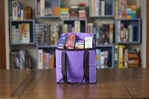 Allplay Lightweight Board Game Bag, Purple | Dual Layer Non-Woven Fabric, Carrying Handle, Zippered Lid, Water Resistant - color: Purple