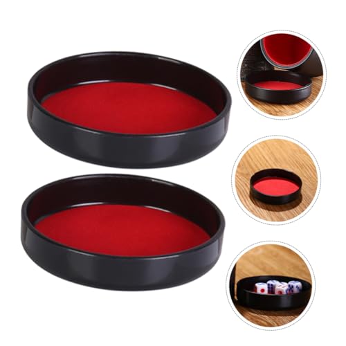 Kisangel 5pcs Dice Cup Lid Plush Leather Professional Dice Cup Lid Shaker Tray Base Plate Easy Installation