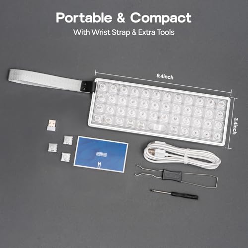 EPOMAKER Luma40 Low Profile Mechanical Keyboard with QMK/VIA & CNC Metal | Transparent PC Keycap, Hot-Swap, Kailh Linear Switch, 2.4Ghz/BT/USB, 40% Wireless Gaming Keyboard for Mac/Win