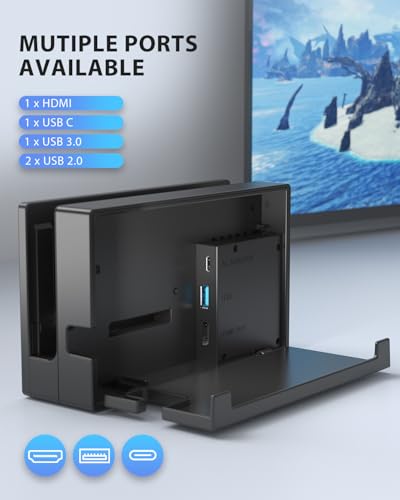 TV Dock Station for Switch/Switch OLED Replacement 3-in-1 – Includes Original IC Module, AC Charger & High-Speed HDMI Cable, Supports 1080P HD Output & Console Charging (Not Compatible with Switch 2)