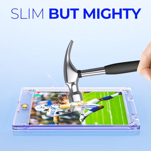 100ct Magnetic Card Holder, 35pt Slim One Touch Card Holder, U-V Cards Protectors Hard Plastic, Magnetic Hard Case for Trading, Sports, Baseball, Football, Game Cards - size: 100 PACK