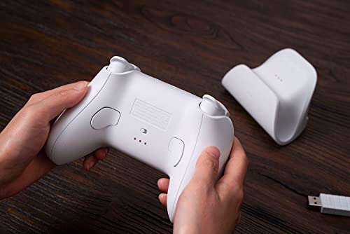 8BitDo Ultimate Bluetooth Controller with Charging Dock, Wireless Pro Controller with Hall Effect Sensing Joystick, Compatible with Switch, Windows and Steam Deck (White) - color: White, style: Ultimate Controller