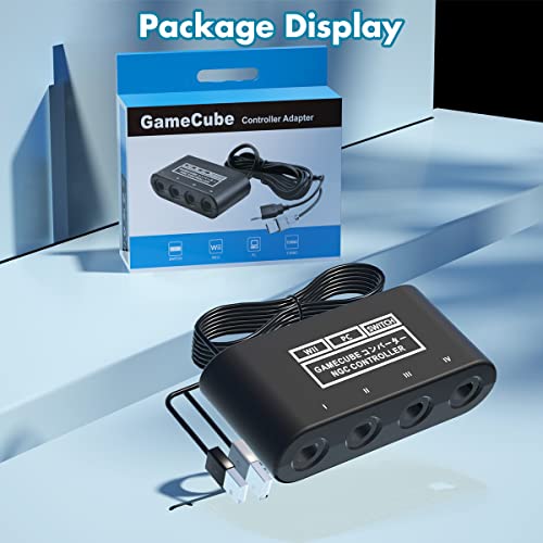Gamecube Controller Adapter for Nintendo Switch / OLED / Switch 2 Gamecube Adapter, Compatible with PC WII U Switch2, Support 4 Gamecube Controller to Play Supper Smash Bros with 70IN Long Cable - size: Stable Version