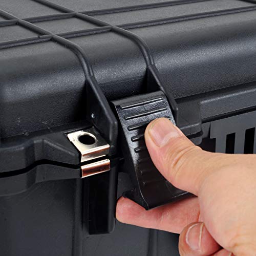 MEIJIA Rolling Waterproof Hard Protective Case, Hard Camera Case with Retractable Pull Handle and Wheels,Customizable Fit Foam Inserted, Black, 22.83 x 17.91 x 10.31 inches - size: 22.83 x 17.91 x 10.31 inches