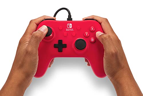 PowerA Raspberry Red USB Game Controller for Nintendo Switch - color: Raspberry Red