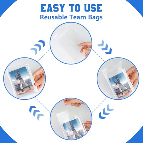 DEDC 800 Pcs Card Sleeves Team Bags for Trading Cards,Team Bag Fit 3x4 Top Loaders for Trading Card Shipping Sports Graded Card Sleeves Protector - size: 800 pcs Standard