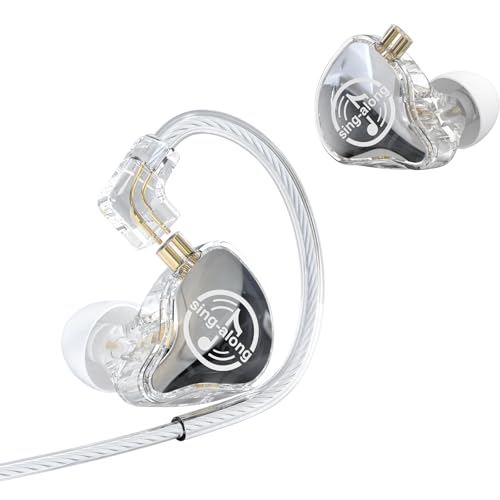 in Ear Monitor, HiFi Headphones with Dual Magnetic Dynamic Driver, Clear | Hybrid Banlance Armature with Dynamic in Ear Headphones IEM Earphones Gaming Earbuds no Mic - color: KA10-Clear no Mic