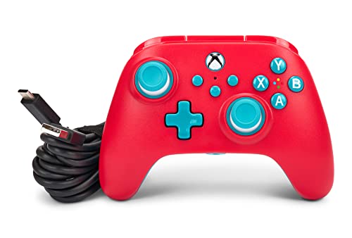 PowerA Nano Enhanced Wired Controller for Xbox Series X|S - Red Sky, portable, compact, gamepad, hall effect thumbsticks, gaming controller, works with Xbox One and Windows 10/11 - color: Various