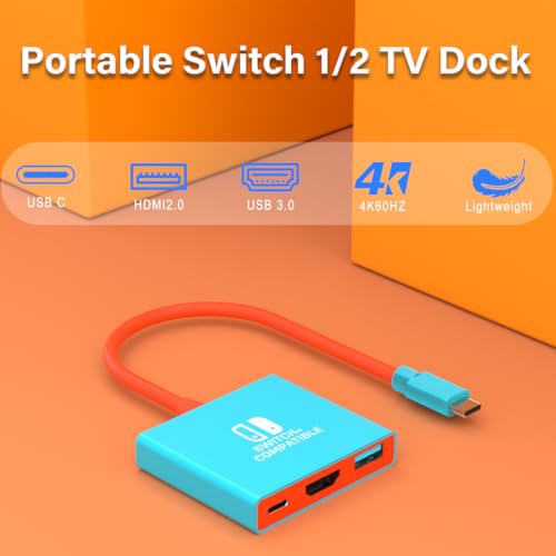 Switch 2 Docking Station for Nintendo,Switch 2 Dock Adapter Compatible Nintendo Switch2/OLED/Steam Deck Support 4K60HZ TV Dock Mode with HDMI2.0,Switch Docking Station for Nintendo Switch2/1 - size: Switch 2 4K60HZ