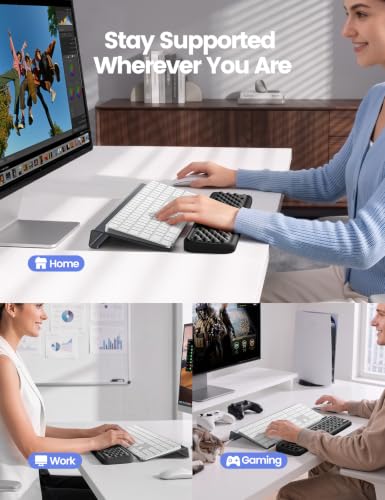 Vaydeer Keyboard Stand with Wrist Rest Set, Acrylic Keyboard Riser for Desk with Memory Foam Wrist Pad, Ergonomic Computer Support Rest Typing Cushion for Office Gaming Home Desktop Accessories - style: Keyboard Stand & Wrist Rest