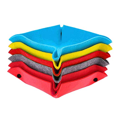 Felt Dice Tray Board Game Foldable Storage Box Square Jewelry for Wallet Coin Desktop Sundries Bins Dice Cup Cup and Tray Set