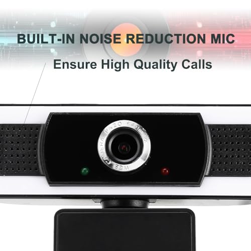 Webcam with Microphone, 1080P auto Zoom, Software Control & Privacy Cover, USB HD Computer Web Camera, Plug and Play, for Zoom/Skype/Teams, Conferencing and Video Calling - color: black-1pack