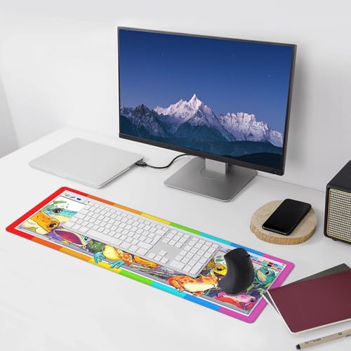 Frogs Gaming Mouse Pad Extended Large Mouse Mat 31.5 X 11.8 Inch Nonslip Rubber Base Long Desk Pad Stitched Edges Mousepad Mice Pad for Office Home Game - color: Frogs