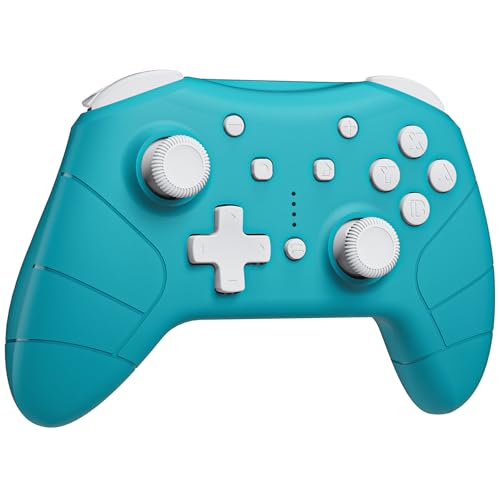 FUNLAB Switch Controller Wireless Compatible with Switch/OLED/Lite, Bluetooth Remote Gamepad with 7 LED Colors/Paddle Buttons/Turbo/Motion Control - Turquoise - color: Z-Turquoise
