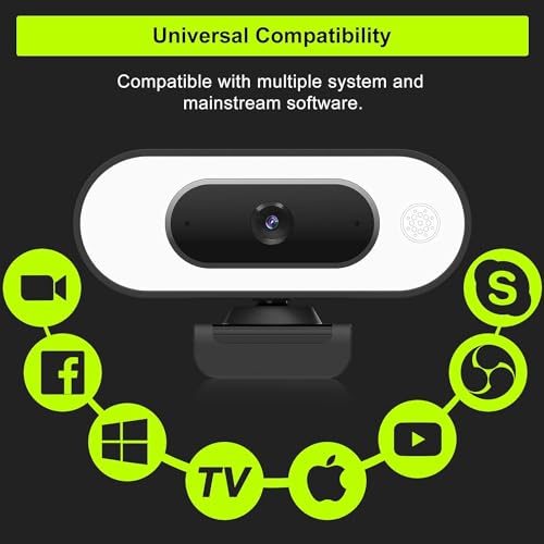 ToLuLu 1080P Full HD Webcam with Ring Light Microphone Streaming Web Camera | for PC Mac Laptop Desktop, USB Computer Webcam with Privacy Cover and Tripod for Zoom Meeting Skype Teams Twitch - style: Webcam with Light & Cover & Tripod
