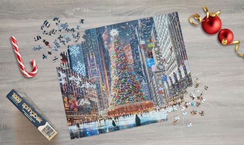 Springbok Christmas in The City 1000 Piece Jigsaw Puzzle for Adults - Unique Cut Pieces - Made in USA - style: Christmas in the City