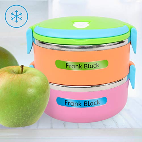 50 Personalized Adhesive Labels to Mark Objects 2.3 x 0.4 in. Waterproof Stickers to Mark School Supplies, Books, kindergartens Goods, Summer Camps, Children's Toys, etc. - color: Palette 1
