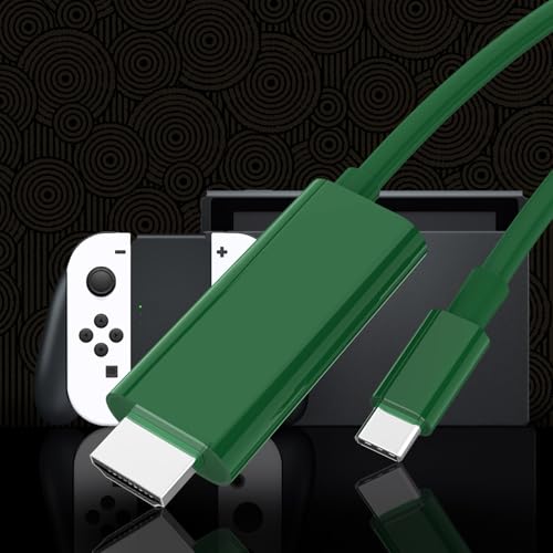 Switch Dock Mini Portable, 1.8M/ 6FT Switch TV Dock, Switch Docking Station with 4K/1080P HDMI Adapter and 100W Charging Port, Dark Green, Not for Switch 2