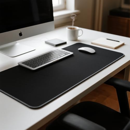JIALONG Large Gaming Mouse Pad, Extended Mousepad with Grey Stitched Edges, XXL Desk Mat, Big Computer Keyboard Mat for Gaming and Office, 35.4 x 15.7 inches - color: Grey Stitched Edges