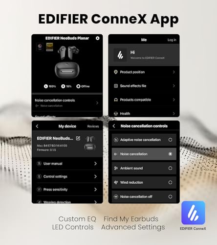 Edifier NeoBuds Planar TWS Earbuds - Hi-Res Wireless, 12mm Planar Magnetic Drivers, Snapdragon Sound, Hybrid ANC, Bluetooth 5.4 Dual Connection, 30H Playtime, Google Fast Pair, 60ms Low Latency