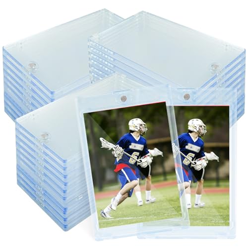 TORONTOKYO 200ct Magnetic Card Holders, 35pt One Touch Magnetic Card Holder, U-V Protection Hard Plastic Card Display Case for Trading, Sports, Baseball, Football, Game Cards - color: 200 Pieces