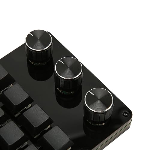 VBESTLIFE One Handed Macro Programmable Keyboard, 16 Keys 3 Knobs Blue Switch Mechanical Gaming Keyboard, Gaming Keyboard, Custom Shortcut, Detachable Cable, for Gaming Office