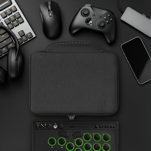 Geekria Hard Shell Travel Carrying Case Compatible with Razer Kitsune / 8BitDo All-Button Arcade Controller (Dark Grey)