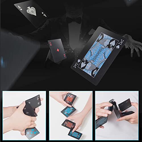 Merytes 2 Deck of Waterproof Poker Cards and Playing Cards with Flexible Plastic PVC and Classic Trick Cards - color: Red Blue
