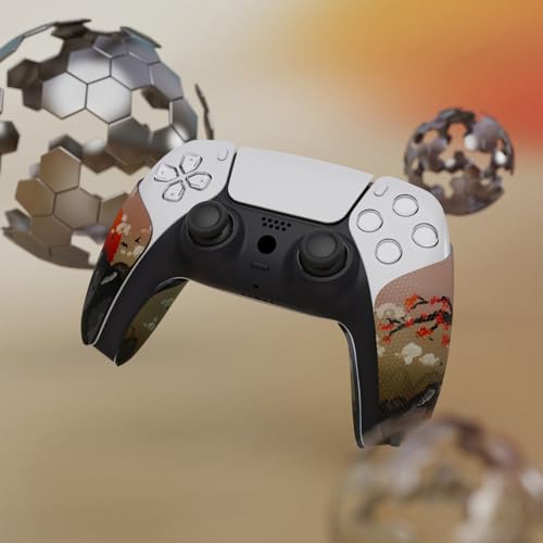 eXtremeRate PlayVital Controller Grip for ps5 Controller, Professional Textured Soft Rubber Pads Handle Grips - View of Rising Sun - color: Rising Sun