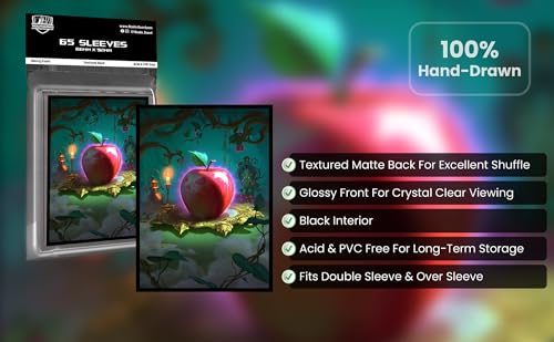 100% Hand-Drawn (Poison Apple) 65 ct Textured Matte TCG/MTG Art Card Sleeves by Realm Guard - style: Poison Apple