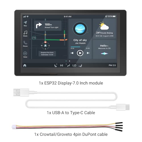 ELECROW ESP32 Display 800×480, 7 Inch HMI Basic ESP32 RGB TFT LCD Touch Screen with Acrylic Case, 32-Bit LX7 Dual-Core Processor, Up to 240MHz, Compatible with Arduino, LVGL, PlatformIO, MicroPython