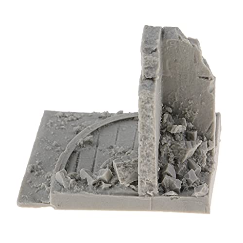 Almencla 1/35 Scale City Ruins Resin Model Kit Unpainted, 6x5.5x5cm Terrain for War Game Scenery and Sand Table Layout