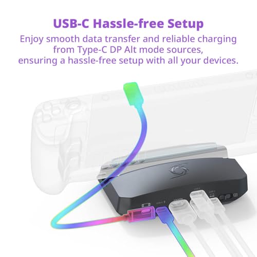 AVerMedia Steam Deck Dock with HDMI 4K@60Hz, USB C Charging, Screen Mirroring, Video Capture for Switch, Steam Deck, ROG Ally, Legion Go, MSI Claw, iPhone, iPad - X'TRA GO GC515 - color: X'TRA GO - GC515 White