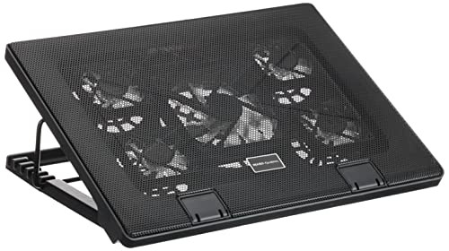 Mars Gaming MNBC2 Laptop Cooling Pad (Up to 17.3 Inches, 5 Fans, Red LED, 2x USB 2.0, Black)
