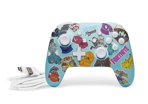 PowerA Enhanced Wireless Controller for Nintendo Switch/Switch 2 / Switch Lite/OLED Model - Fortnite Sticker Mania - Gamepad, game controller, Officially Licensed - color: Fortnite Sticker Mania