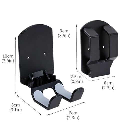 4 Pack Wall Mount Headphone Holder with Foldable Controller Hanger, Metal Gaming Headset Hook for Desk Side or Wall, Space Saving Gamepad Organizer for Home Setup