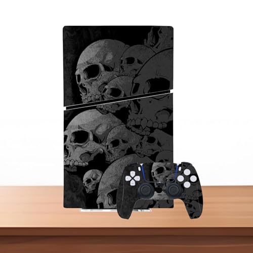 Skin Sticker Compatible with PS5 Slim Digital Console Controller (Grey) | Protective Decal Cover, Game Device Vinyl - color: Grey