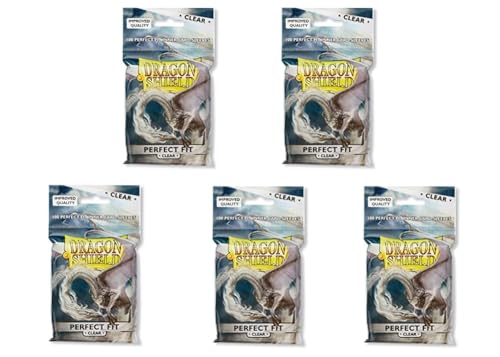 5 Packs Dragon Shield Inner Sleeve Clear Standard Size 100 ct Card Sleeves Value Bundle! - color: Top Loader Clear