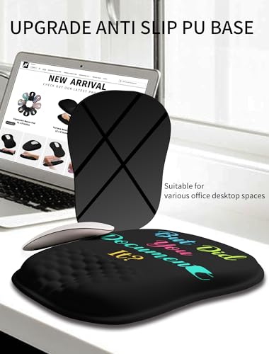 Hokafenle Ergonomic Wrist-Hugging Mouse Pad Wrist Support, U-Shaped Holding Wrist Rest Mousepad for Carpal Tunnel Pain Relief with Cushioned Memory Foam Slope Massage Bulge (10.2x8.3 in,Document it) - color: Document It