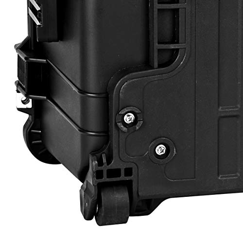 MEIJIA Rolling Waterproof Hard Protective Case, Hard Camera Case with Retractable Pull Handle and Wheels,Customizable Fit Foam Inserted, Black,24.64 X19.39 X13.78 inches - size: 24.64 X19.39 X13.78 inches