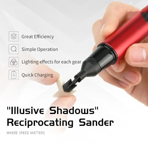 Reciprocating Electric Grinding Pen ES-A High Precision Model Tool for Military Models, Resin Kits Polishing,Miniature Crafting,DIY Hobby Accessories (ES-A Grinding Pen and Sanding Heads(8PCS)) - color: Es-a Grinding Pen and Sanding Heads(8pcs)