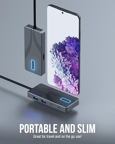 SABRENT USB-C Hub 5-in-1, 10Gbps, 4K HDMI, 100W PD (HB-TG5P) | USB-A & USB-C; single 4K@60Hz HDMI; 80W laptop charging; aluminum; MacBook, iPad, laptops; powered usb c hub - color: Matte Black